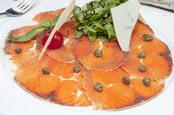 Carpaccio of salmon — Stock Photo, Image