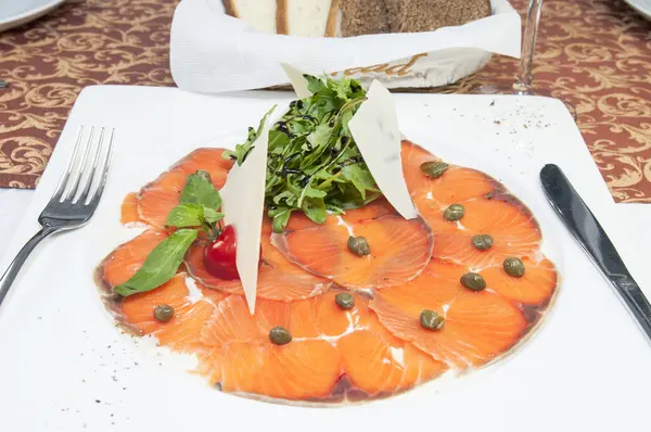 Carpaccio of salmon — Stock Photo, Image