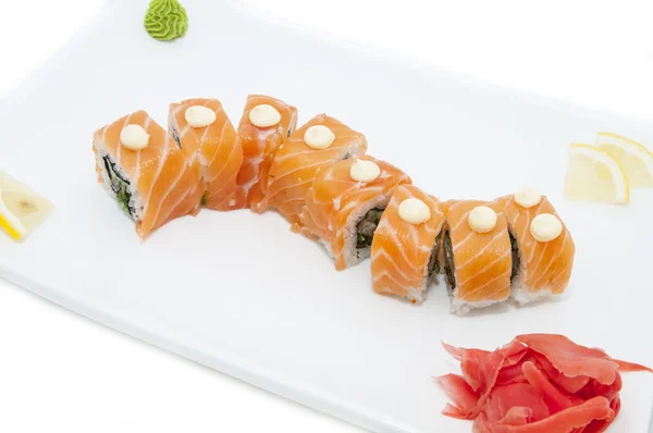 Ιαπωνικό sushi ψάρια και θαλασσινά — Φωτογραφία Αρχείου