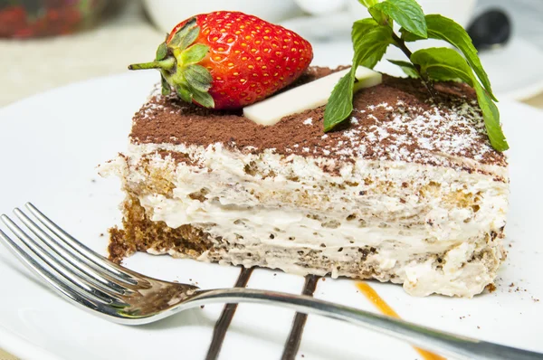 Pedaço de bolo de creme — Fotografia de Stock