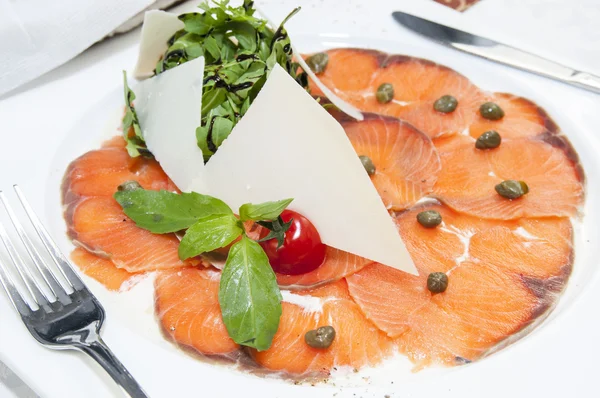 Carpaccio of salmon — Stock Photo, Image