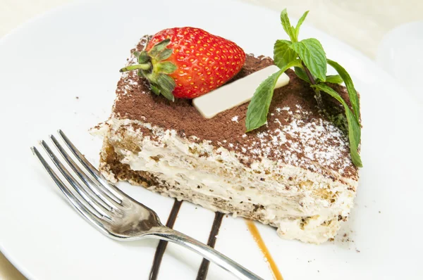 Pedaço de bolo de creme — Fotografia de Stock