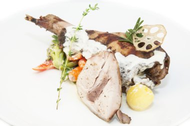 Rabbit meat and potatoes