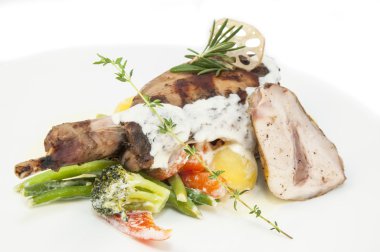 Rabbit meat and potatoes