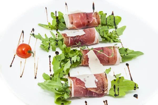 Meat rolls with meat and greens — Stock Photo, Image