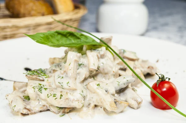 Mushrooms with meat — Stock Photo, Image