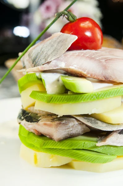 Herring with vegetables — Stock Photo, Image