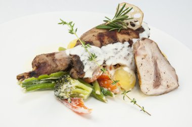 Rabbit meat and potatoes