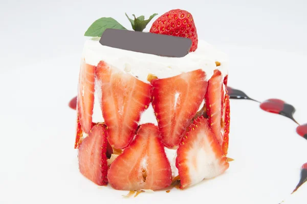 Dessert crémeux à la fraise — Photo