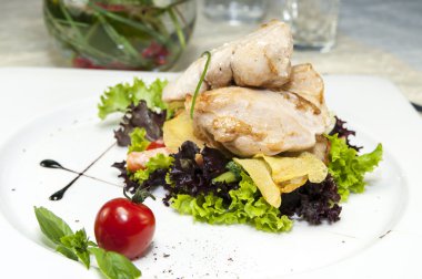 salata tavuk ve sebze ile