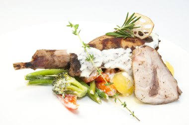 Rabbit meat and potatoes