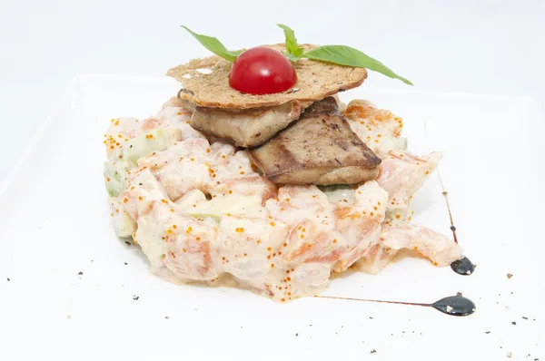 Salada e ovas de peixe — Fotografia de Stock