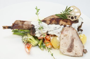 Rabbit meat and potatoes