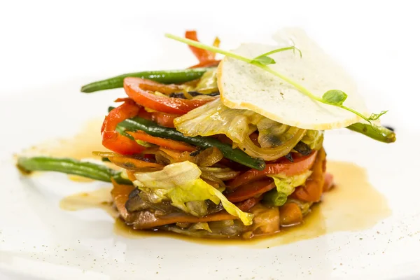 Salad with vegetables and meat — Stock Photo, Image