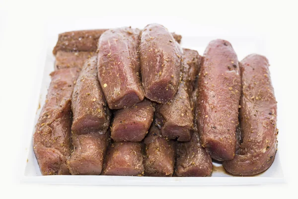 Raw meat and spices — Stock Photo, Image