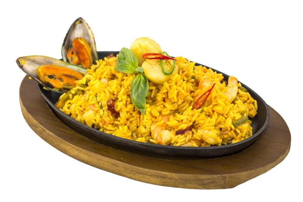 Paella com frutos do mar — Fotografia de Stock