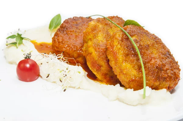 Fresh cutlet with tomato — Stock Photo, Image