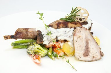 Rabbit meat and potatoes