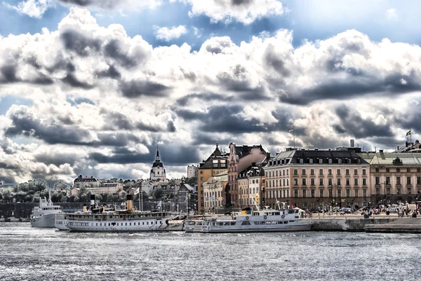 Antigo porto de Estocolmo — Fotografia de Stock