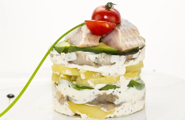 Herring with vegetables — Stock Photo, Image