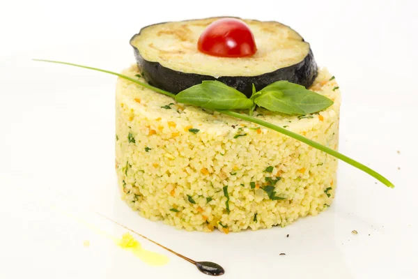 Rice with eggplant — Stock Photo, Image