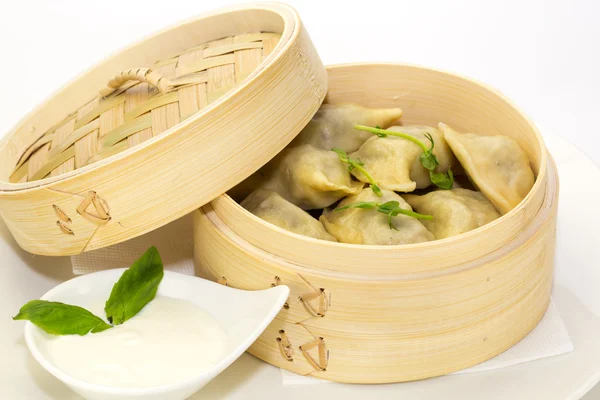 Gyoza and baozi dumplings — Stock Photo, Image