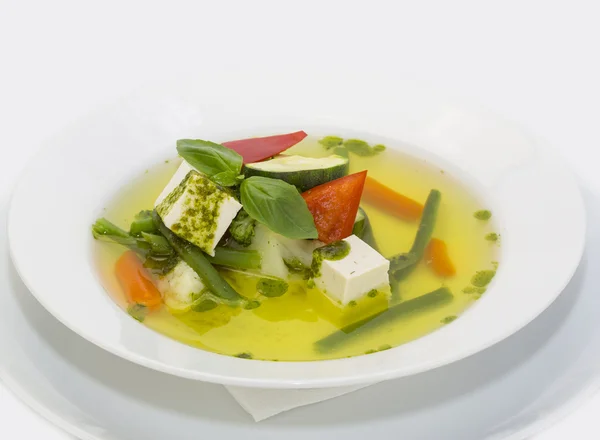 Soep met groenten en kaas — Stockfoto