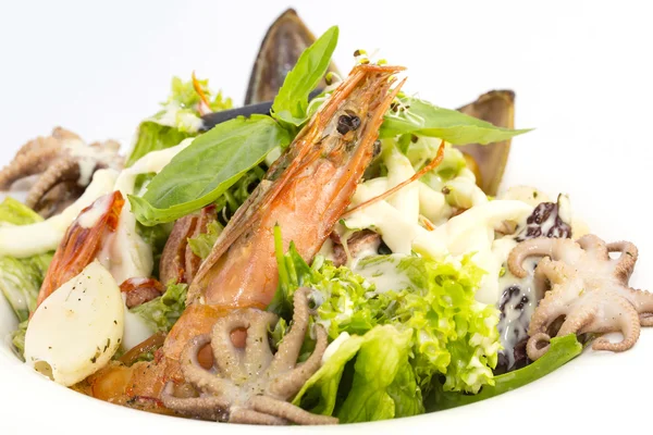 Salade aux légumes et fruits de mer — Photo