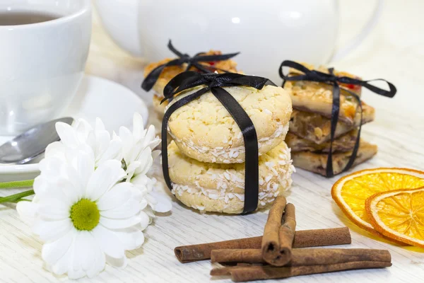 Galletas y té — Foto de Stock