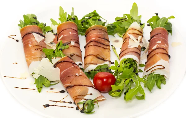 Rolls of meat and greens — Stock Photo, Image