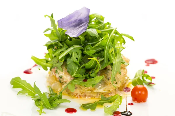 Salat mit Garnelen und Rucola — Stockfoto