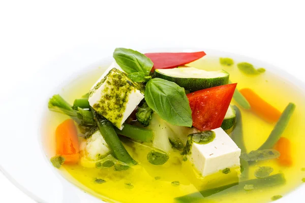 Zupa z warzyw na stole w restauracji — Zdjęcie stockowe