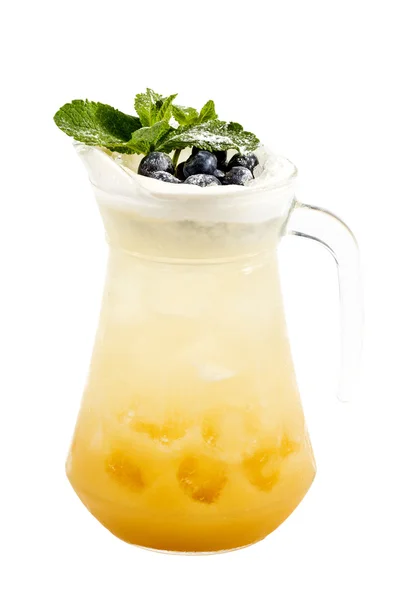 Pineapple lemonade with ice — Stock Photo, Image