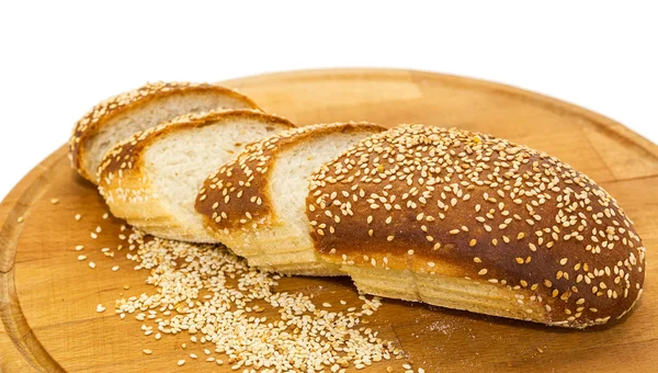 Placa de madeira do pão — Fotografia de Stock