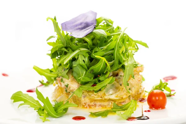 Ensalada con camarones y rúcula — Foto de Stock