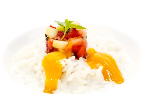 Postre de fruta y arroz — Foto de Stock