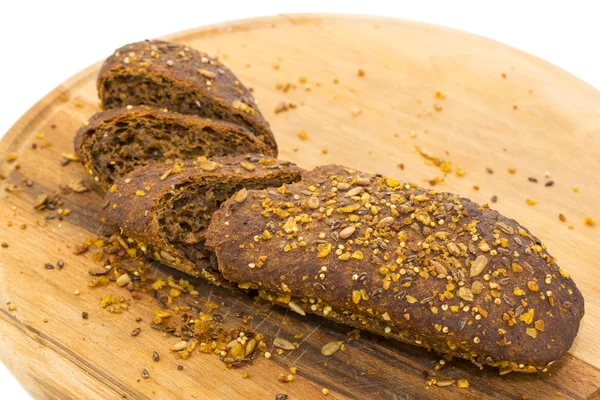 Bread wooden plate — Stock Photo, Image