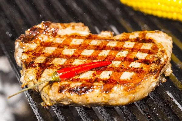 Főzés marha steak grill étterem — Stock Fotó