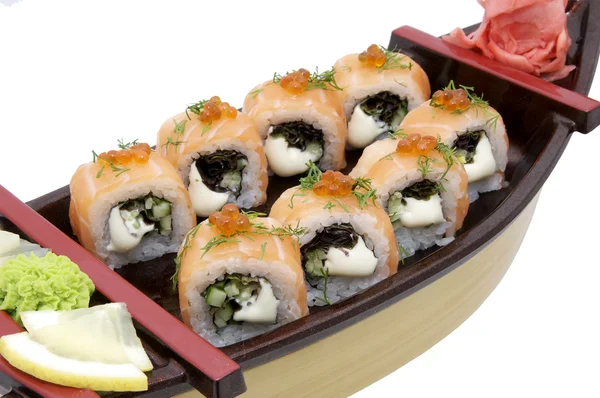 Japon balık ve sebze ile rulo — Stok fotoğraf