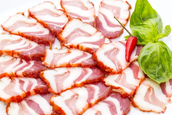 Bacon, ui en peper — Stockfoto
