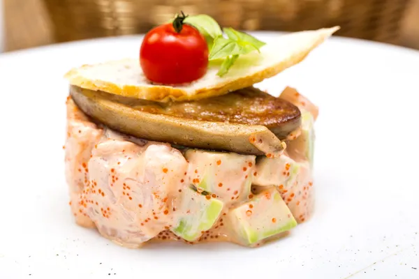Seafood salad of shrimp fish caviar — Stock Photo, Image
