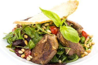 tavşan karaciğer bir restoranda Roka Salatası