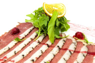 dilimlenmiş jambon ve Roka Salatası