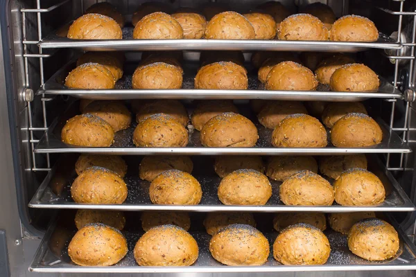 Rye bread rolls baked in the oven — Stock Photo, Image