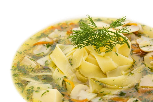 Суп из овощей и грибов в ресторане — стоковое фото