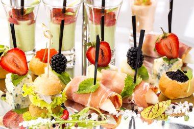 kanepe et sebze ve deniz ürünleri