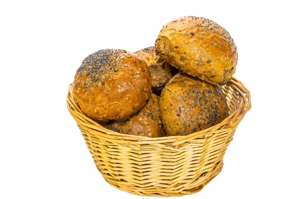 Bakken in een rieten brood bakken — Stockfoto