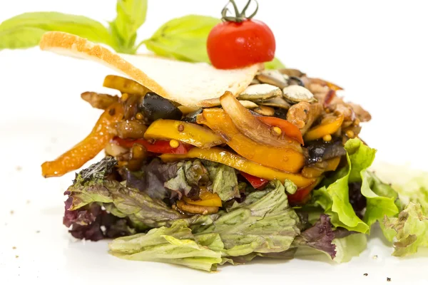 Sallad med grönsaker och kött — Stockfoto