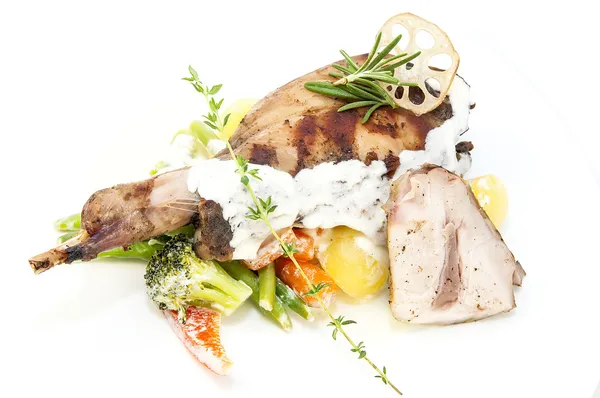 Roasted rabbit meat — Stock Photo, Image