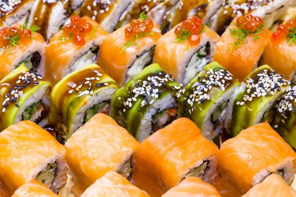 Sushi nastavit pozadí — Stock fotografie